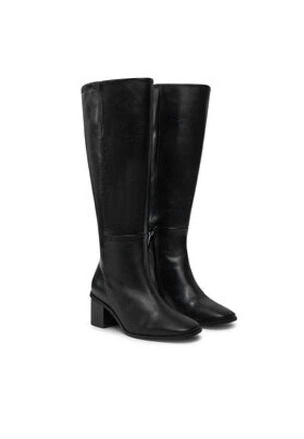 Calvin Klein Kozaki Heel Knee Boot 50 W/Ml Lth HW0HW02321 Czarny. Kolor: czarny. Materiał: skóra