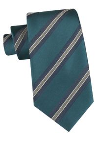 Klasyczny Krawat Klubowy - Alties - Zieleń w Prążek. Materiał: tkanina. Wzór: prążki. Styl: klasyczny #1