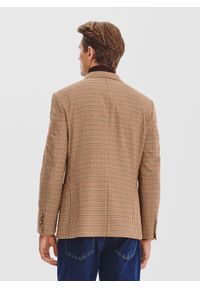 Pako Lorente - PAKO LORENTE - Beżowa marynarka w pepitkę. Okazja: na co dzień. Kolor: beżowy. Materiał: poliester, wiskoza, elastan. Sezon: jesień. Styl: casual #6