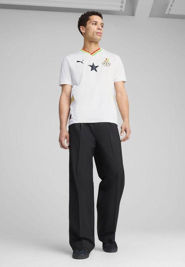 Puma - Męska koszulka domowa Ghana 2025 PUMA White Pelé Yellow. Kolor: żółty, biały, wielokolorowy