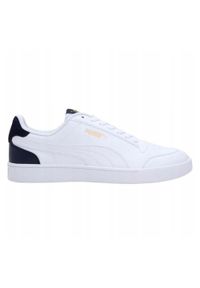 Puma - Męskie Buty Sportowe Shuffle Ze Skóry Ekologicznej. Kolor: biały. Materiał: skóra ekologiczna. Sport: turystyka piesza