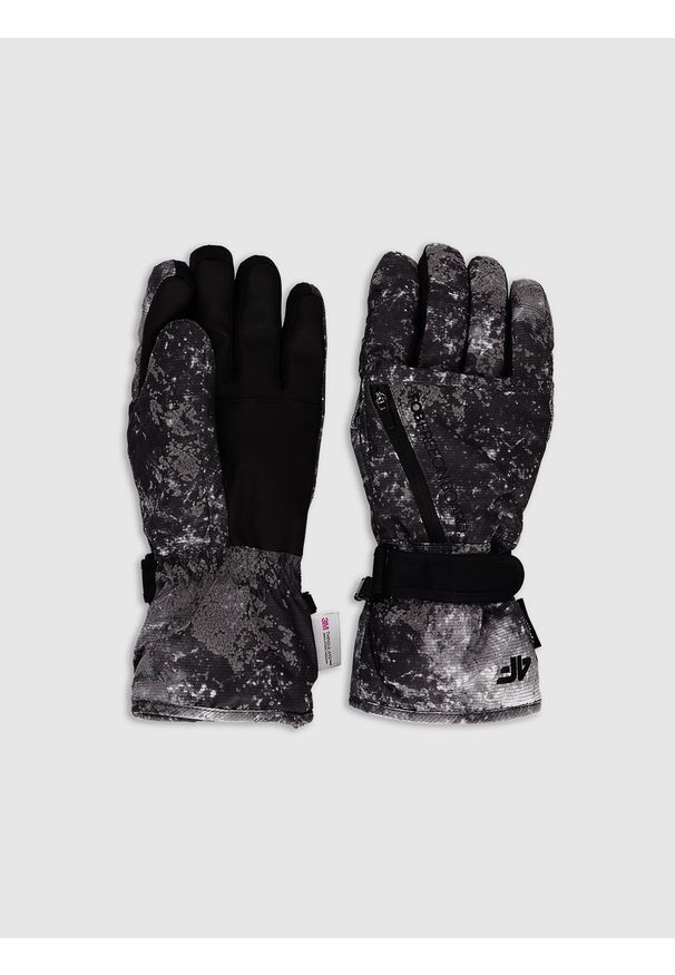 4f - 4F Rękawiczki narciarskie Thinsulate membrana 5000 męskie - szare L. Kolor: szary. Materiał: skóra, materiał. Technologia: Thinsulate. Sezon: zima. Sport: narciarstwo