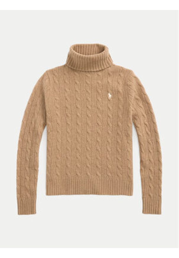 Polo Ralph Lauren Golf 211888686006 Beżowy Regular Fit. Typ kołnierza: golf, polo. Kolor: beżowy. Materiał: wełna