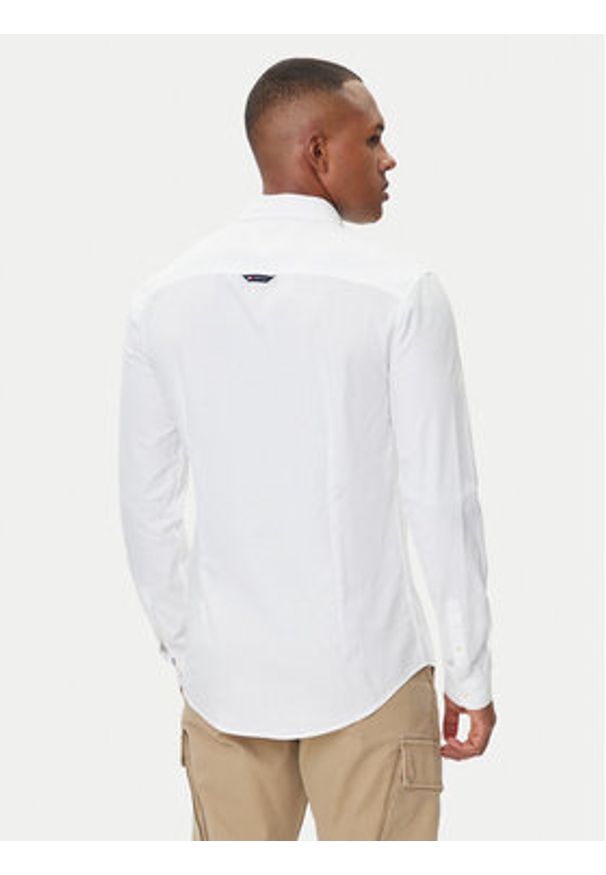 Tommy Jeans Koszula Oxford DM0DM09594 Biały Slim Fit. Kolor: biały. Materiał: bawełna