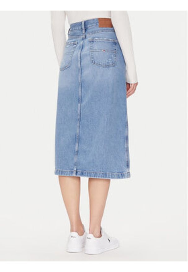 Tommy Jeans Spódnica jeansowa Claire Midi Skirt Bi8036 DW0DW21292 Niebieski Regular Fit. Kolor: niebieski. Materiał: bawełna