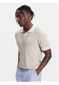 United Colors of Benetton - United Colors Of Benetton Polo 1094K301J Beżowy Regular Fit. Typ kołnierza: polo. Kolor: beżowy. Materiał: bawełna #1