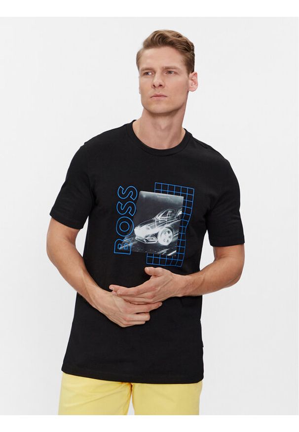 BOSS - Boss T-Shirt Tiburt 412 50495689 Czarny Regular Fit. Kolor: czarny. Materiał: bawełna