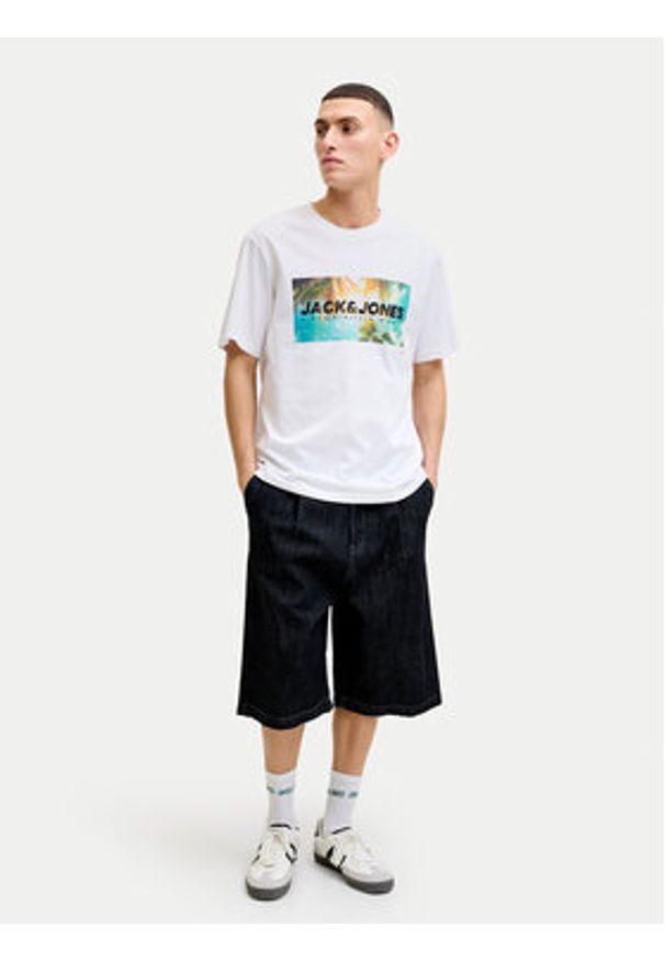 Jack & Jones T-Shirt Indiana Tee 12288112 Biały Regular Fit. Kolor: biały. Materiał: bawełna