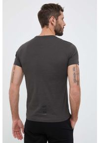 EA7 Emporio Armani t-shirt bawełniany kolor szary z nadrukiem. Kolor: szary. Materiał: bawełna. Wzór: nadruk #2