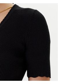 Elisabetta Franchi Sukienka dzianinowa AM-53S-51E2 Czarny Slim Fit. Kolor: czarny. Materiał: wiskoza #5