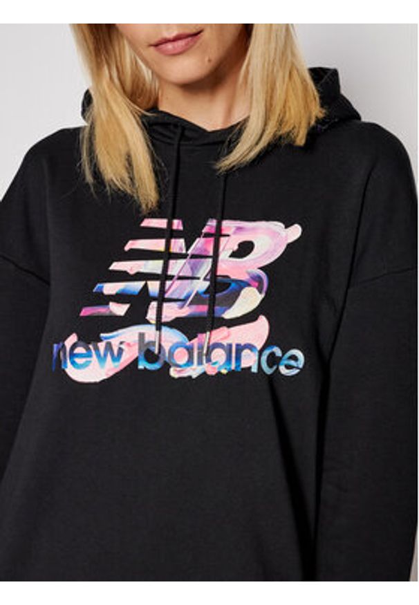 New Balance Bluza Athletics Erin Loree Hoodie WD11506 Czarny Oversize. Kolor: czarny. Materiał: bawełna
