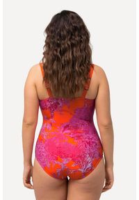 ULLA POPKEN - Damski Strój kąpielowy słoń miękkie miseczki ramiączka z regulacją. Kolekcja: plus size. Kolor: pomarańczowy. Materiał: poliester, elastan, poliamid, materiał