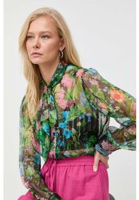 MAX&Co. koszula jedwabna regular z wiązanym dekoltem. Okazja: na co dzień. Materiał: jedwab. Styl: casual #1