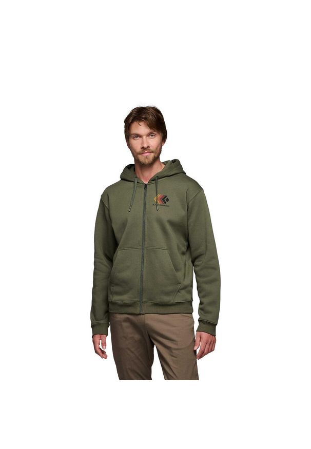 Bluza z kapturem z pełnym zamkiem błyskawicznym Black Diamond Faded. Typ kołnierza: kaptur. Kolor: zielony, czarny, wielokolorowy. Sport: wspinaczka