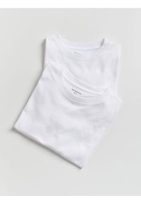 Reserved - Bawełniany longsleeve 2 pack - biały. Kolor: biały. Materiał: bawełna. Długość rękawa: długi rękaw #1