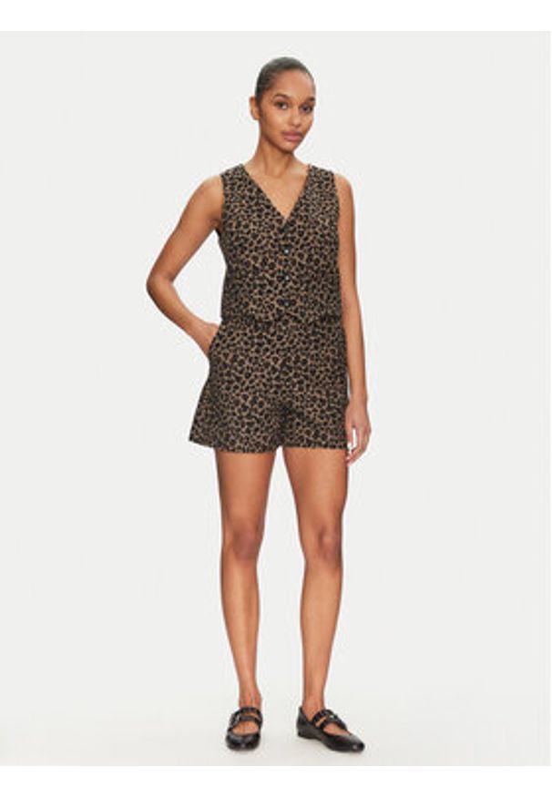 Morgan Kamizelka 251-CBILI.F Brązowy Slim Fit. Kolor: brązowy. Materiał: bawełna