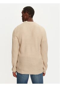 Brave Soul Sweter MK-230BINARY3 Beżowy Regular Fit. Kolor: beżowy. Materiał: syntetyk #2