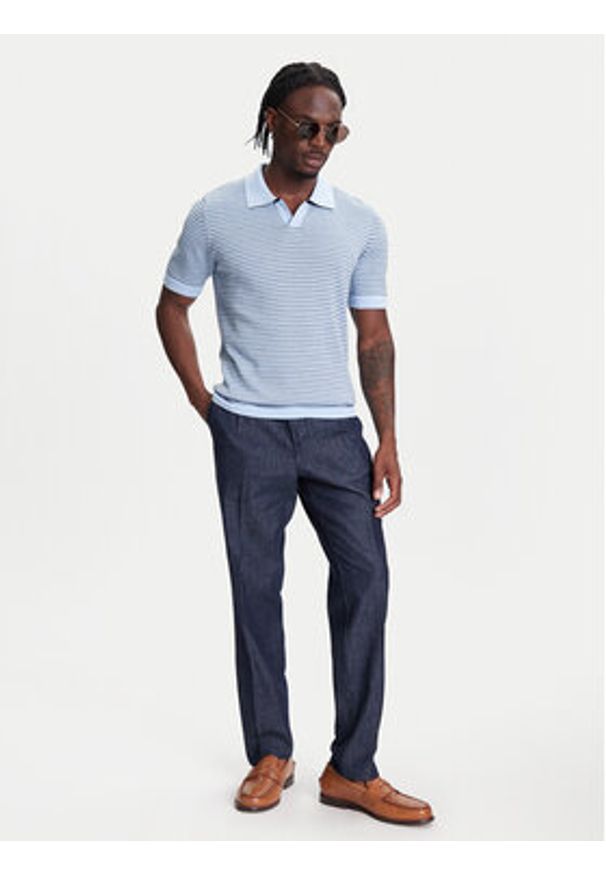 United Colors of Benetton - United Colors Of Benetton Polo 1094K301J Niebieski Regular Fit. Typ kołnierza: polo. Kolor: niebieski. Materiał: bawełna