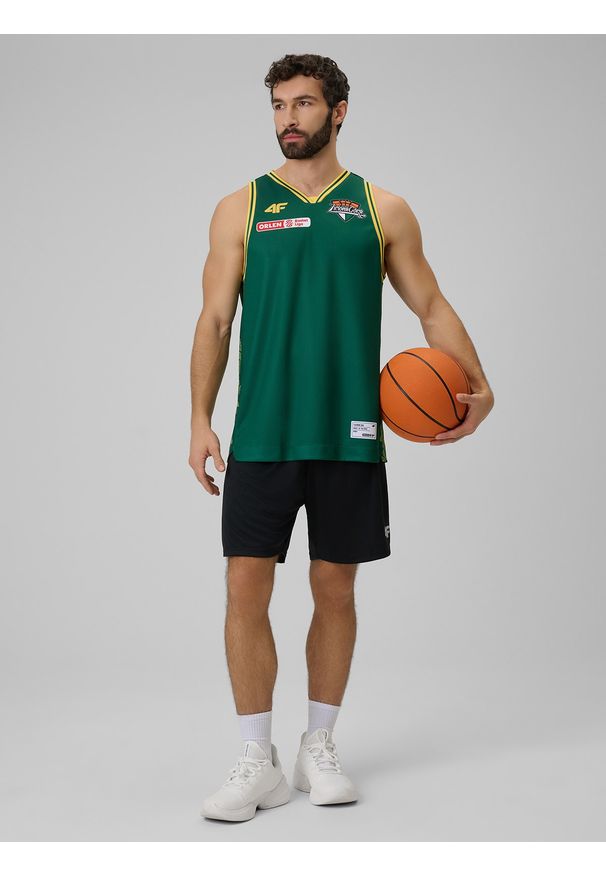 4f - 4F Koszulka meczowa replika wyjazdowa z sezonu 2025/26 męska 4F x Zastal Zielona Góra - zielona XXL. Kolor: zielony. Materiał: materiał. Wzór: nadruk. Sport: fitness