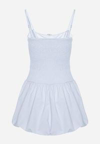 Born2be - Jasnoniebieska Sukienka Typu Bombka z Cyrkoniową Klamrą z Podszewką Typu Szorty Nessim. Okazja: na imprezę. Kolor: niebieski. Długość rękawa: na ramiączkach. Sezon: lato. Typ sukienki: bombki. Styl: elegancki #4