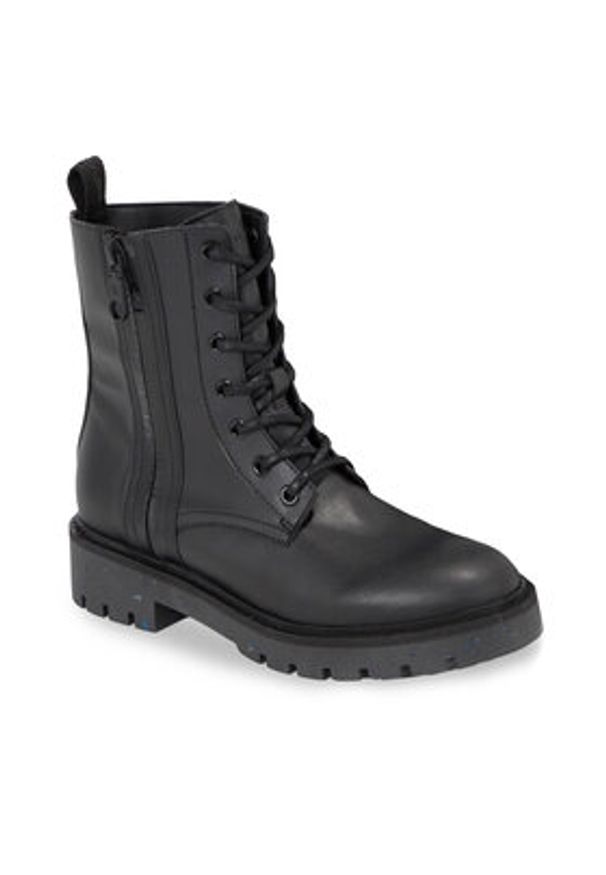 Calvin Klein Jeans Trapery Combat Mid Laceup Boot Wn YW0YW01255 Czarny. Kolor: czarny. Materiał: skóra