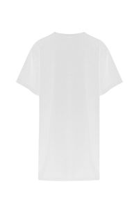 MUUV Sukienka Boyfriends Tshirt kolor biały mini oversize. Kolor: biały. Materiał: bawełna, dzianina. Długość rękawa: krótki rękaw. Typ sukienki: oversize. Długość: mini #4