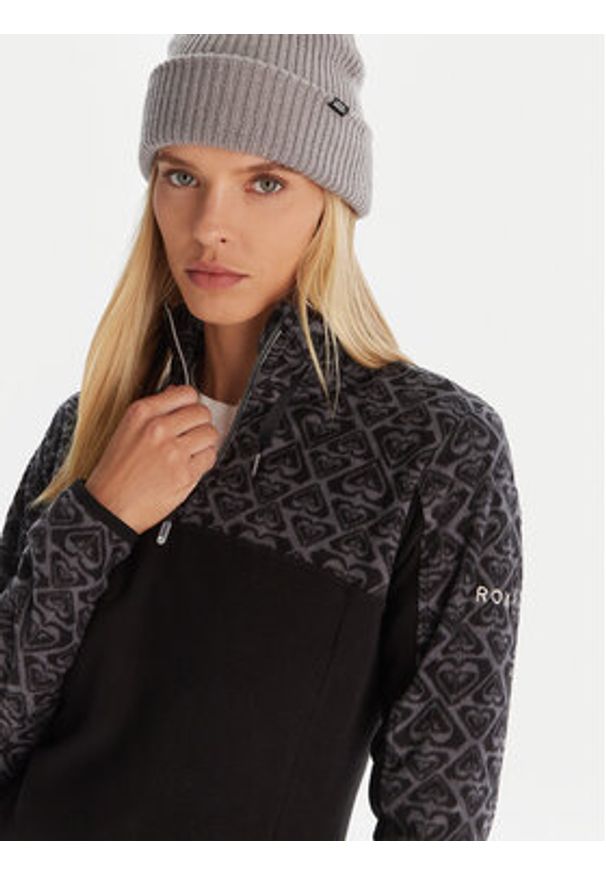 Roxy Polar Sayna Half Zip ERJFT04831 Czarny Regular Fit. Kolor: czarny. Materiał: syntetyk