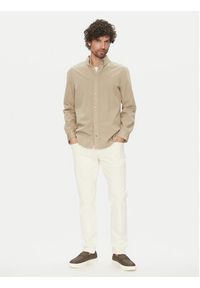 Calvin Klein Koszula K10K114200 Beżowy Comfort Fit. Kolor: beżowy. Materiał: bawełna