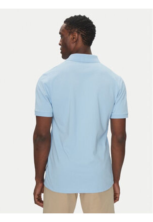 Hechter Paris Polo Pique H-Eco 74004 151902 Błękitny Regular Fit. Typ kołnierza: polo. Kolor: niebieski. Materiał: bawełna