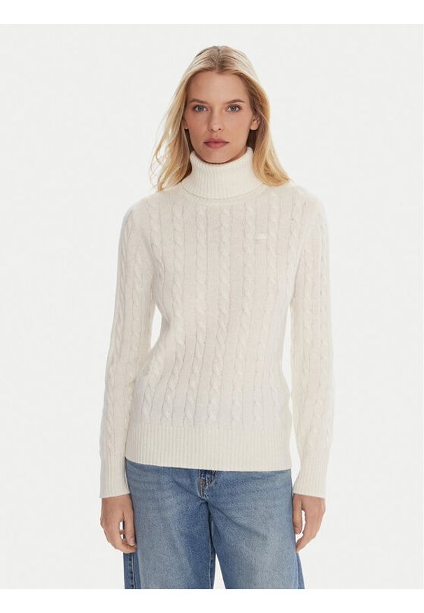 Robe di Kappa Golf Hevia 621118W Écru Regular Fit. Typ kołnierza: golf. Materiał: wełna