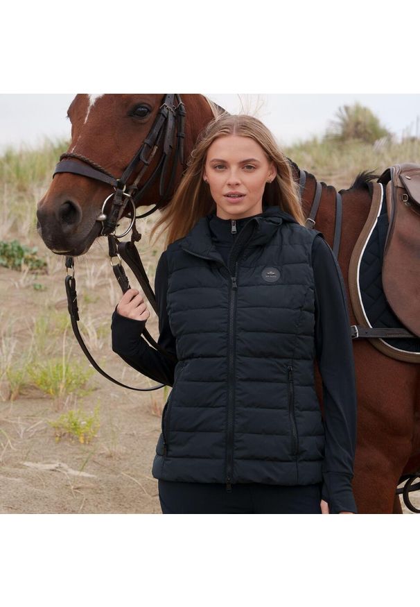 HV POLO - Damska kurtka bez rękawów HV Polo Georgia. Typ kołnierza: polo. Kolor: czarny. Materiał: puch. Długość rękawa: bez rękawów