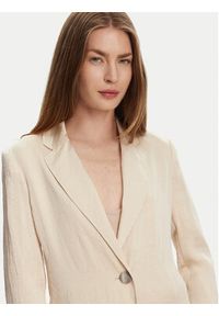 Marella Marynarka Selz 2513041085 Écru Regular Fit. Materiał: acetat