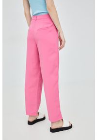Noisy may - Noisy May spodnie damskie kolor fioletowy szerokie medium waist. Kolor: fioletowy. Materiał: tkanina