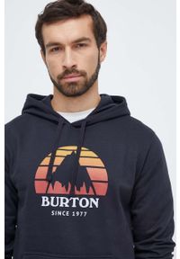 Burton bluza męska kolor czarny z kapturem z nadrukiem. Typ kołnierza: kaptur. Kolor: czarny. Materiał: poliester, dzianina. Wzór: nadruk #2