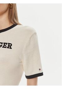 TOMMY HILFIGER - Tommy Hilfiger T-Shirt Monotype WW0WW41208 Beżowy Regular Fit. Kolor: beżowy. Materiał: bawełna #3