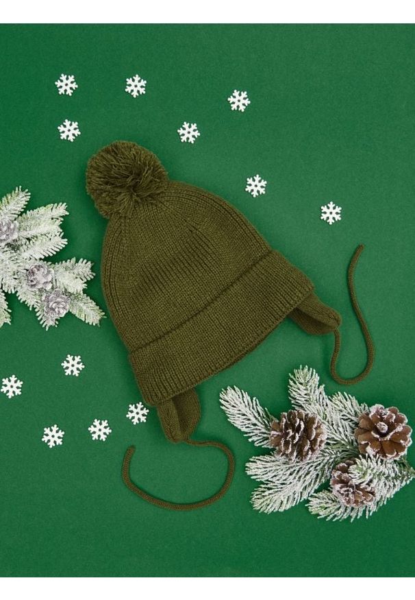 Sinsay - Czapka - khaki. Kolor: brązowy