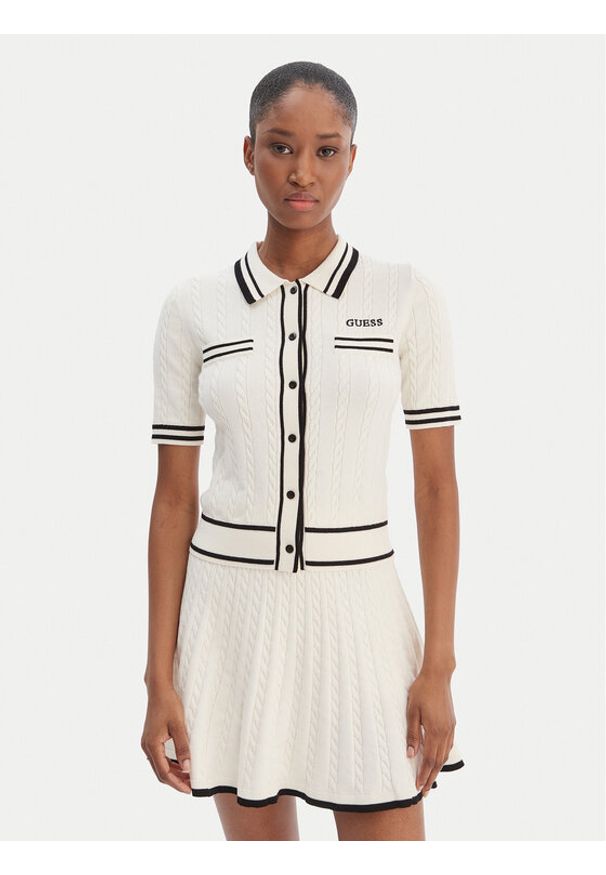 Guess Kardigan V6RR02 Z4652 Écru Regular Fit. Materiał: syntetyk