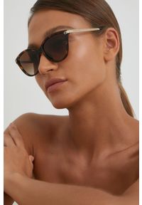 Michael Kors Okulary przeciwsłoneczne 0MK2139U damskie kolor brązowy. Kolor: brązowy #1