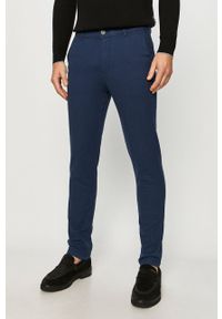 Selected - Spodnie. Kolor: niebieski. Materiał: tkanina, bawełna, elastan. Wzór: gładki #1