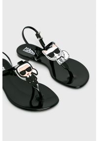 Karl Lagerfeld - Sandały KL80002. Zapięcie: klamry. Kolor: czarny. Materiał: materiał. Wzór: gładki #4