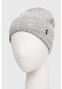 Polo Ralph Lauren czapka wełniana kolor szary wełniana. Kolor: szary. Materiał: wełna #2