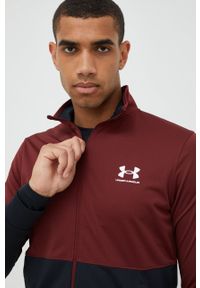 Under Armour bluza treningowa Pique męska kolor brązowy gładka. Kolor: brązowy. Materiał: materiał. Wzór: gładki #4