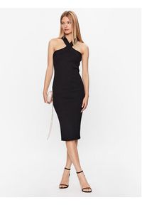 DKNY Sukienka dzianinowa P3DUAJ29 Czarny Slim Fit. Kolor: czarny. Materiał: wiskoza #5