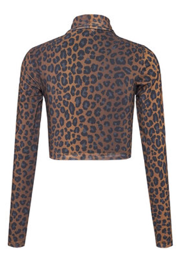 Adidas - adidas Bluzka Leopard JW2772 Brązowy Slim Fit. Kolor: brązowy. Materiał: syntetyk