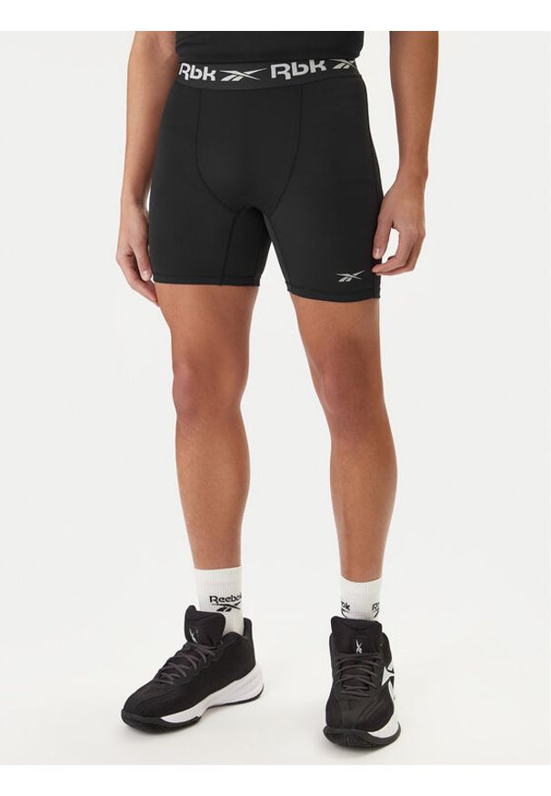 Reebok Szorty sportowe RK25600CCM Czarny Slim Fit. Kolor: czarny. Materiał: syntetyk