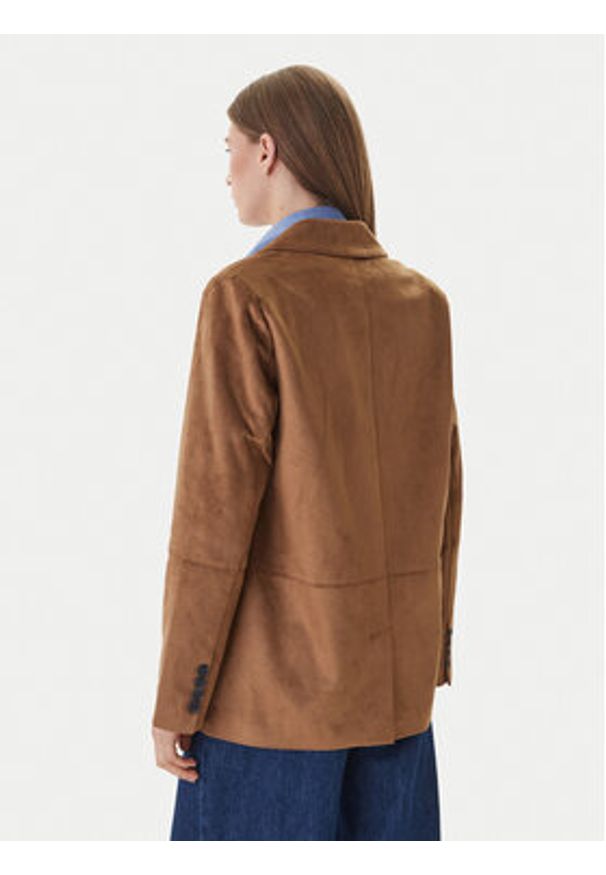 only - ONLY Marynarka Tulip 15363774 Brązowy Relaxed Fit. Kolor: brązowy. Materiał: skóra