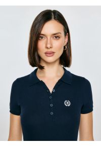 Big-Star - Koszulka damska polo w prążek granatowa Rella 403. Okazja: na spacer, na spotkanie biznesowe, do pracy. Typ kołnierza: polo. Kolor: niebieski. Materiał: dzianina, denim, prążkowany. Wzór: prążki. Styl: biznesowy, klasyczny, sportowy #8