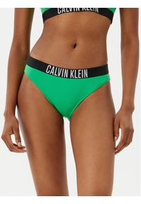 Calvin Klein Swimwear Dół od bikini KW0KW02856 Zielony. Kolor: zielony. Materiał: syntetyk