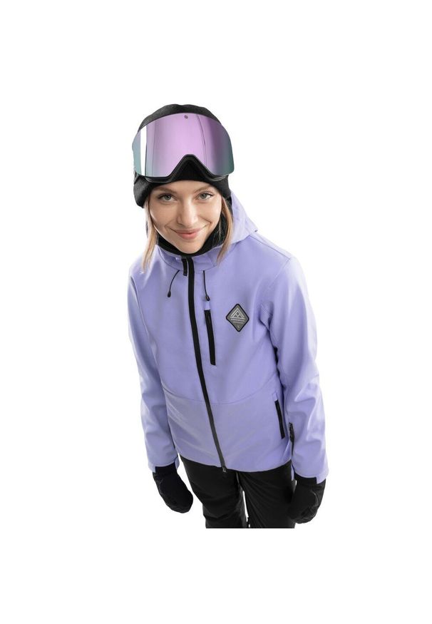SIROKO - Kurtka snowboardowa damska W2-W Makalu. Kolor: niebieski. Materiał: materiał, softshell. Sezon: zima. Sport: snowboard