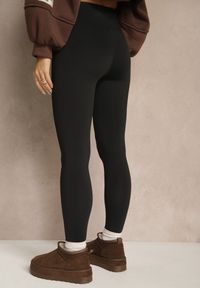 Renee - Czarne Legginsy High Waist Ozdobione Przeszyciem Belanessa. Okazja: na co dzień. Stan: podwyższony. Kolor: czarny. Wzór: aplikacja. Styl: casual #3